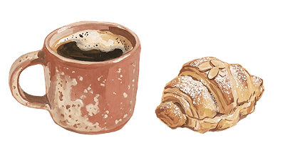 Coffee and croissant